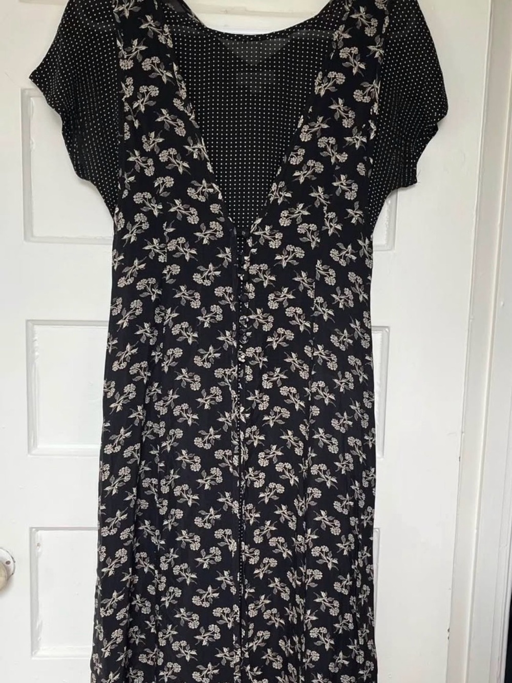 Vintage 80’s Ann Taylor Two Pieces Floral and Polka Dot Midi Dress